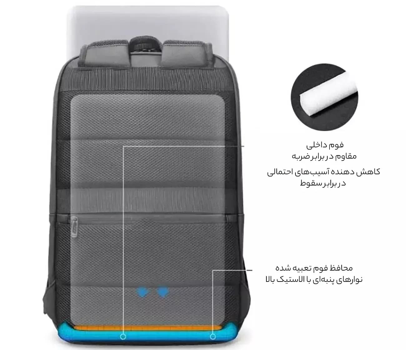 کوله پشتی لپ تاپ بنج مدل BANGE-3065 — تصویر ۴