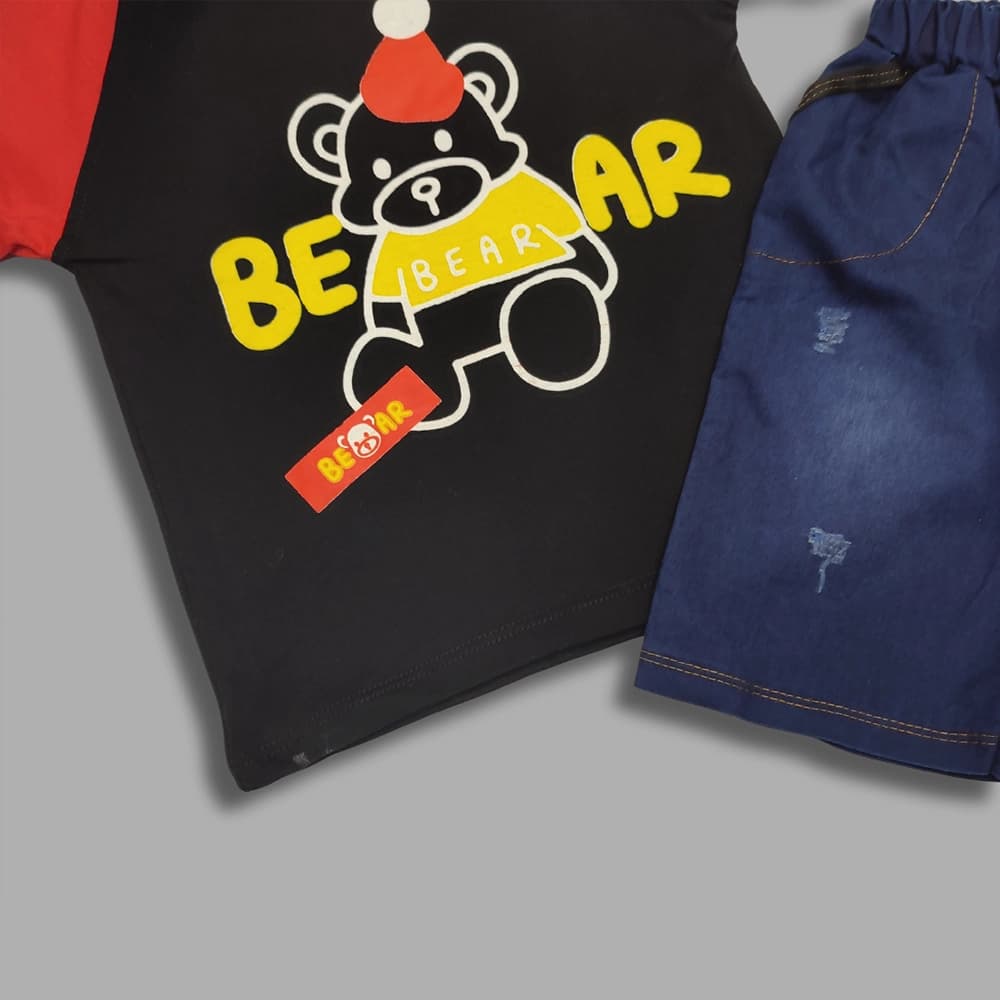 تیشرت شلوارک جین دخترانه پسرانه طرح Bear TED — تصویر ۵