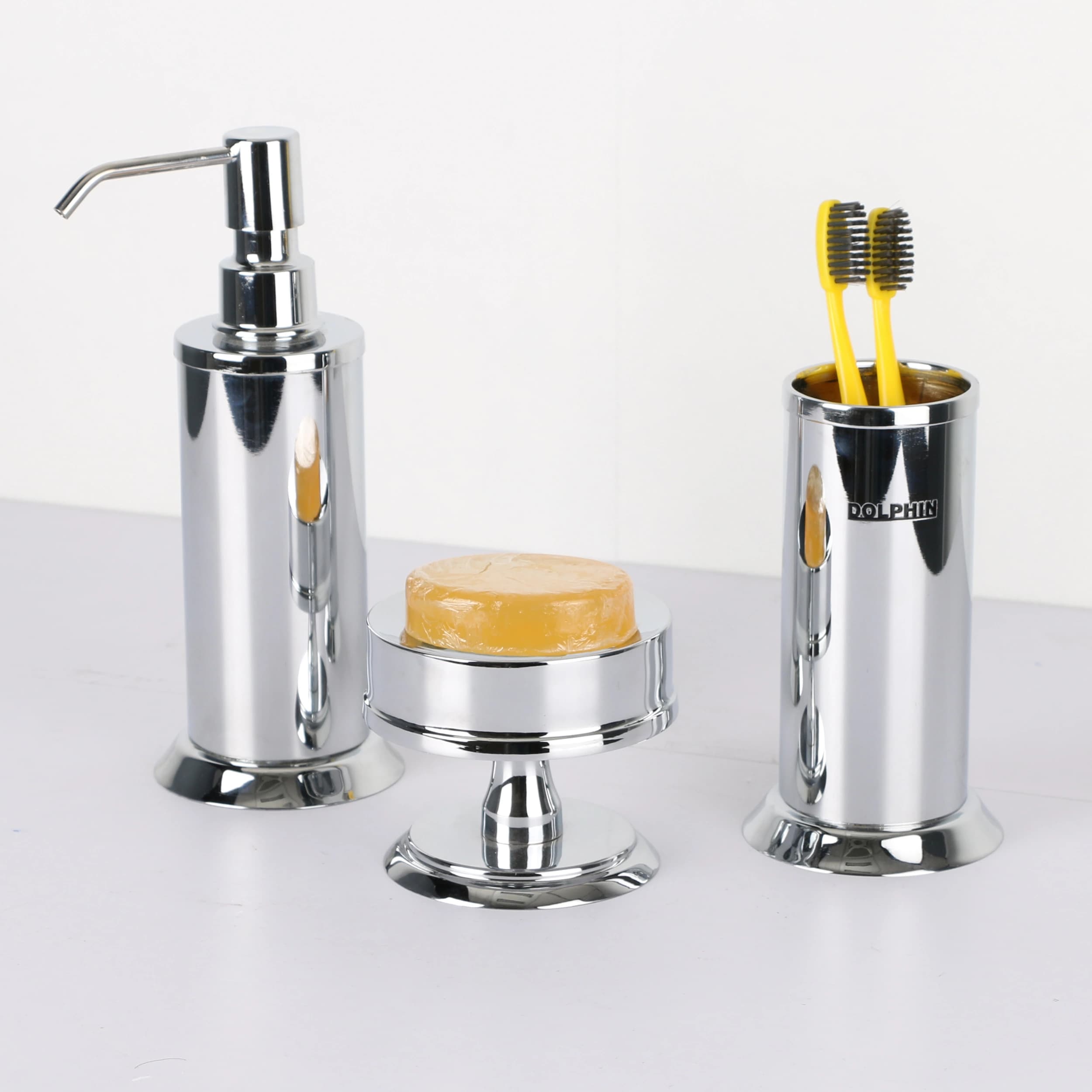 ست سرویس بهداشتی 3 پارچه دلفین مدل brass-003 — تصویر ۵