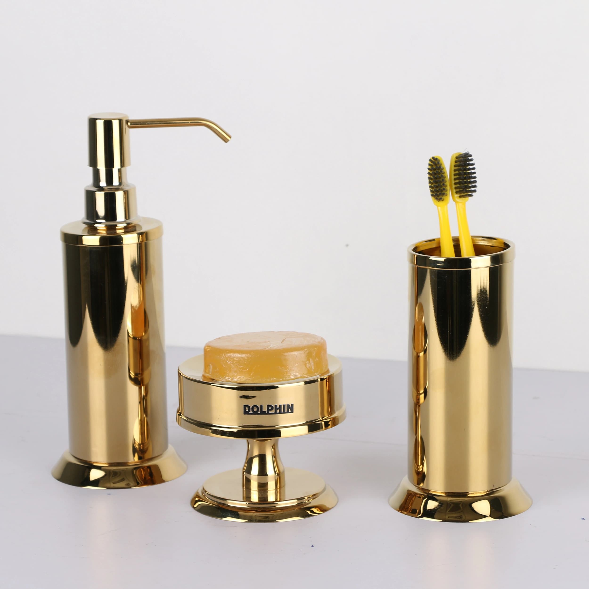 ست سرویس بهداشتی 3 پارچه دلفین مدل brass-003 — تصویر ۷
