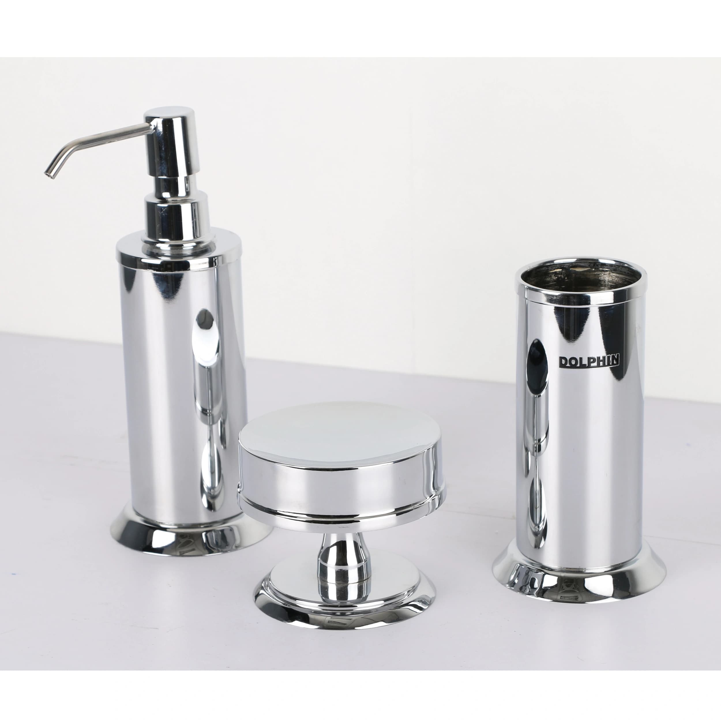 ست سرویس بهداشتی 3 پارچه دلفین مدل brass-003 — تصویر ۴