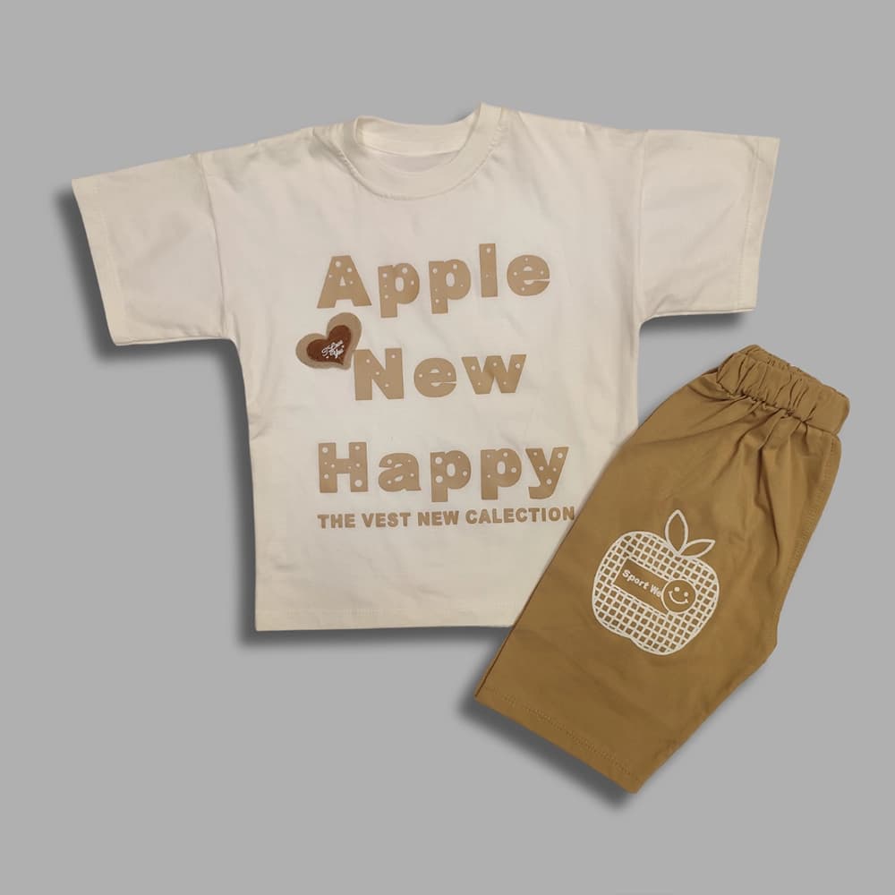 تیشرت شلوارک دخترانه طرح Happy — تصویر ۵