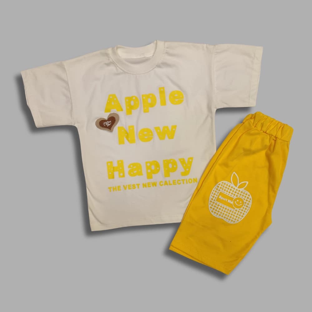 تیشرت شلوارک دخترانه طرح Happy — تصویر ۸