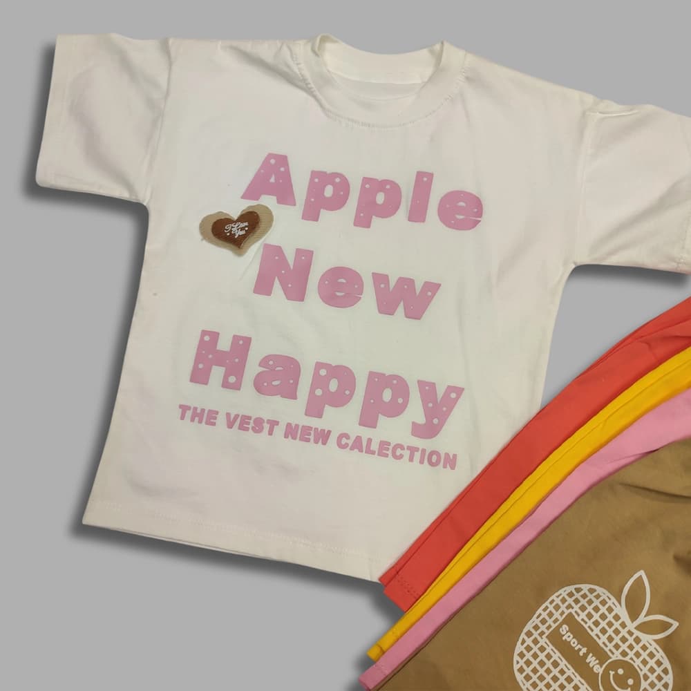 تیشرت شلوارک دخترانه طرح Happy — تصویر ۶