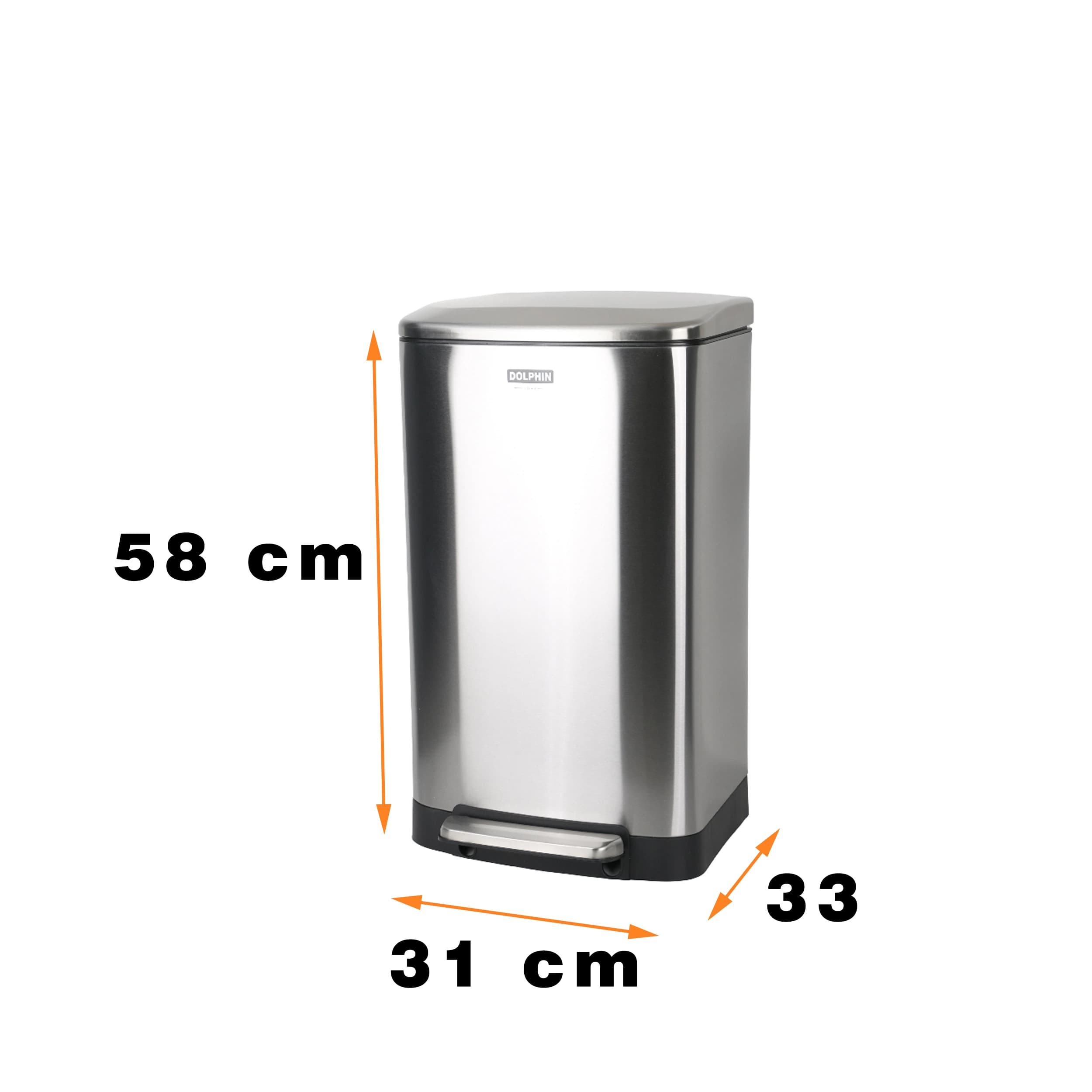 سطل زباله پدالی دلفین مدل Ev-250-30 | استیل | — تصویر ۲