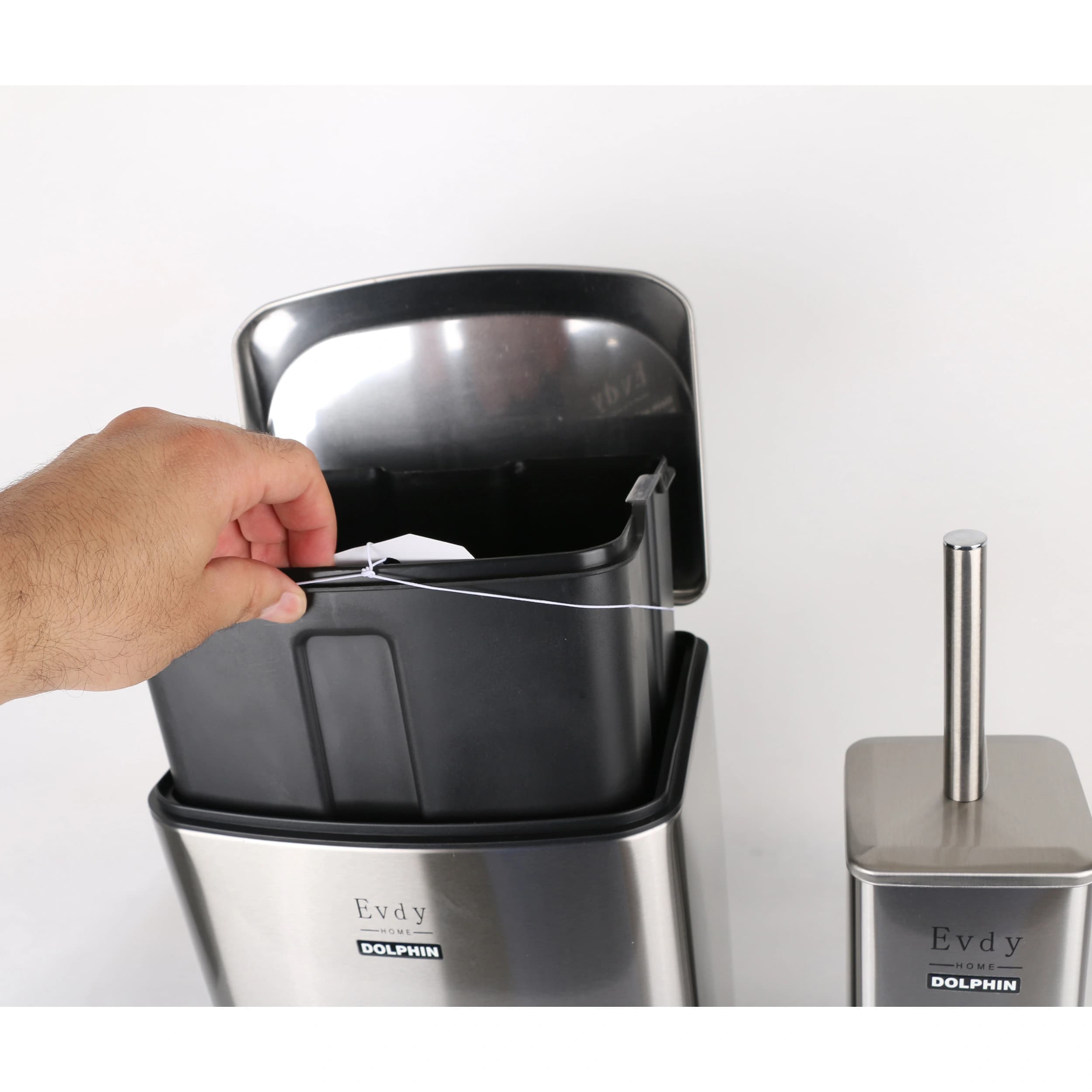 ست سطل و فرچه دلفین مدل Evd-226-6lt-ss | کروم مات | گارانتی اصالت و سلامت فیزیکی کالا — تصویر ۵