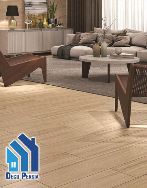 کاشی خاکسفید فخار 120×20 طرح پارکت کالکشن آرست کرم روشن مات — تصویر ۲