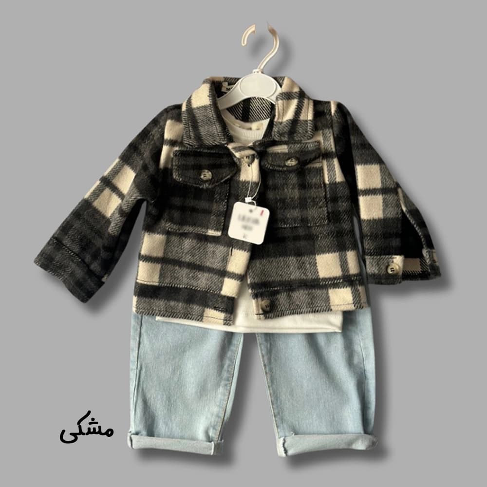 ست سه تیکه پشمی نقلی دخترانه پسرانه LINE — تصویر ۵