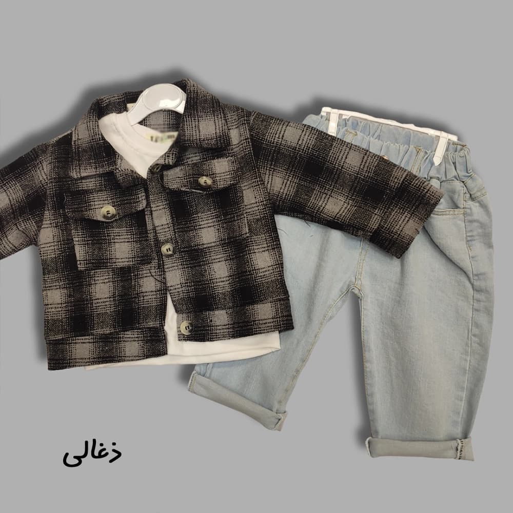 ست سه تیکه پشمی نقلی دخترانه پسرانه LINE — تصویر ۷
