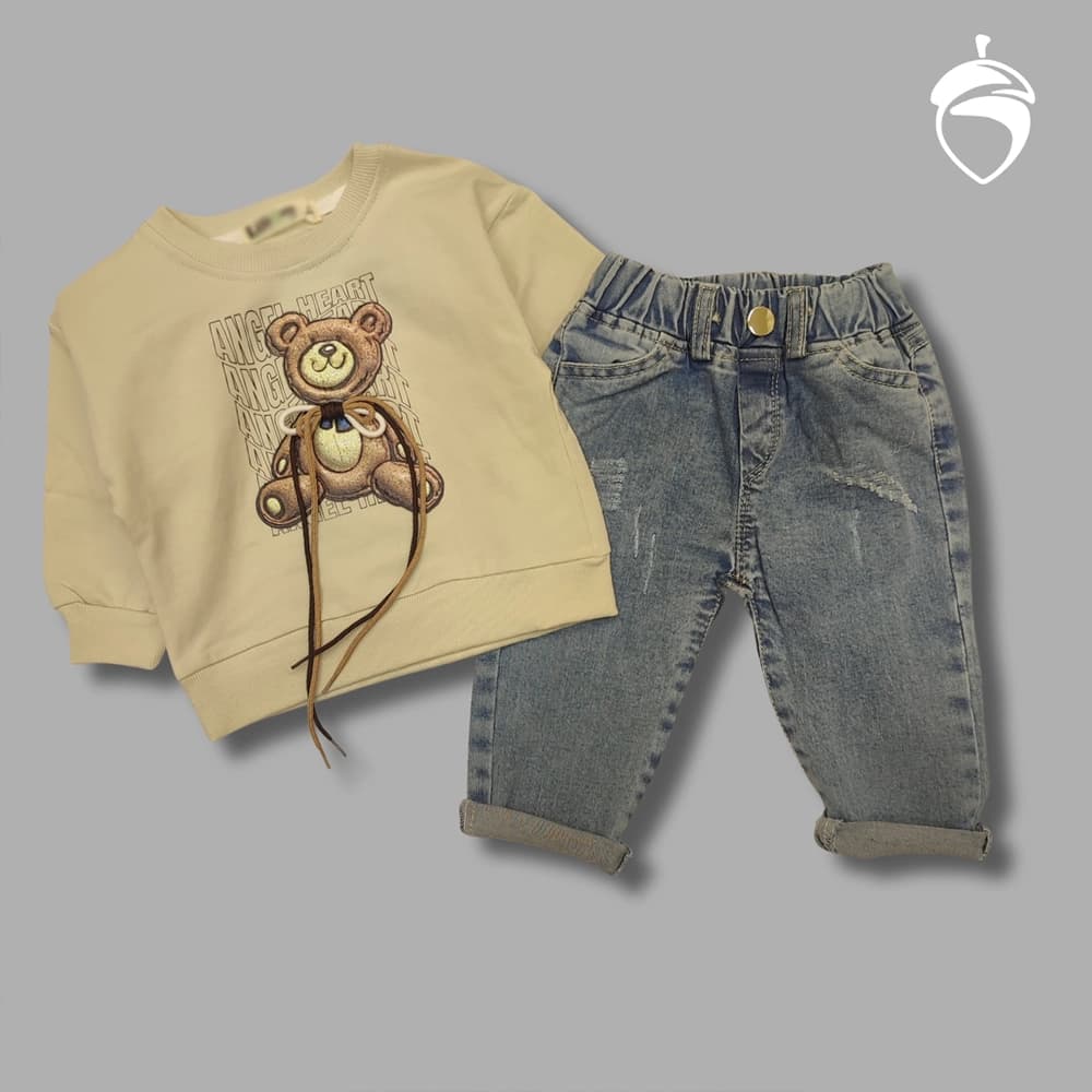 بلوز شلوار جین پسرانه دخترانه نقلی Teddy bear