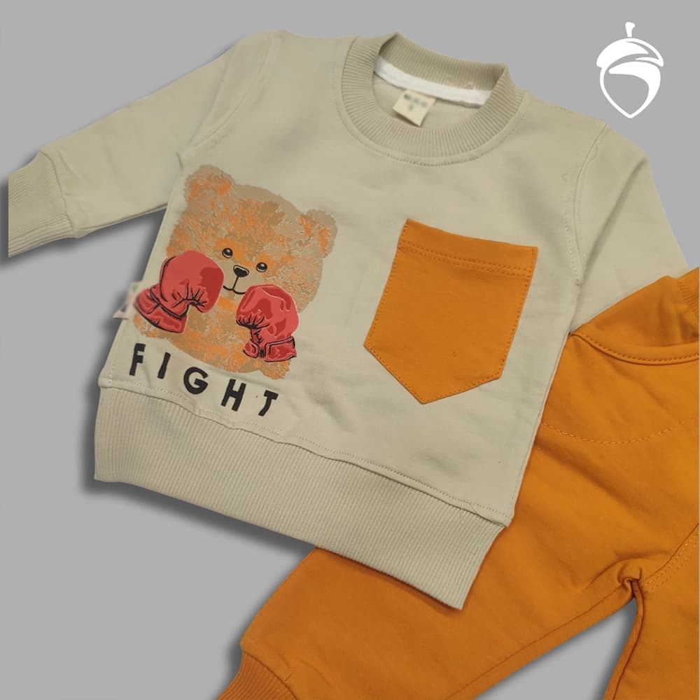 بلوز شلوار پسرانه دخترانه نقلی Orange bear — تصویر ۴