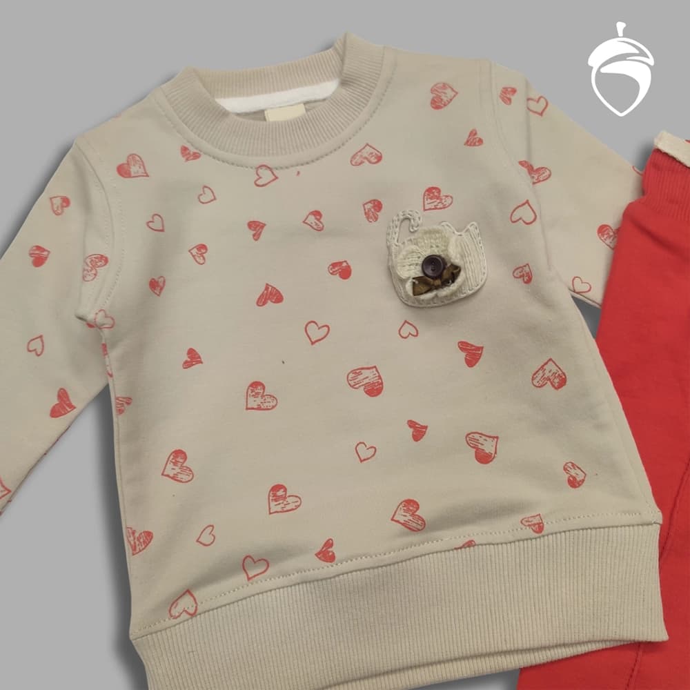 بلوز شلوار دخترانه نوزادی Little heart — تصویر ۳