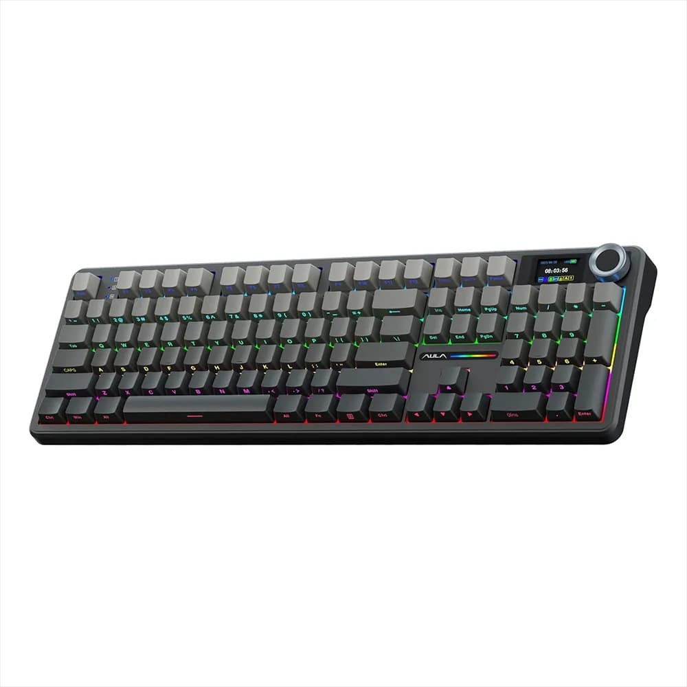 کیبورد گیمینگ بی سیم آئولا F108 Pro با نمایشگر LCD
