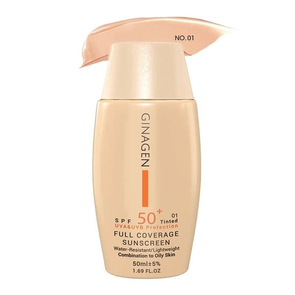 ضد آفتاب رنگی پوست چرب ژیناژن با SPF 50 شماره 01