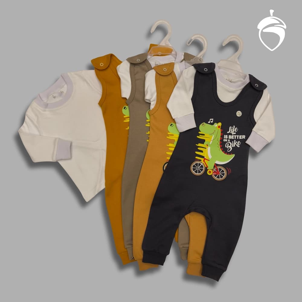 سرهمی دوتیکه نوزادی مدل Dinosaur
