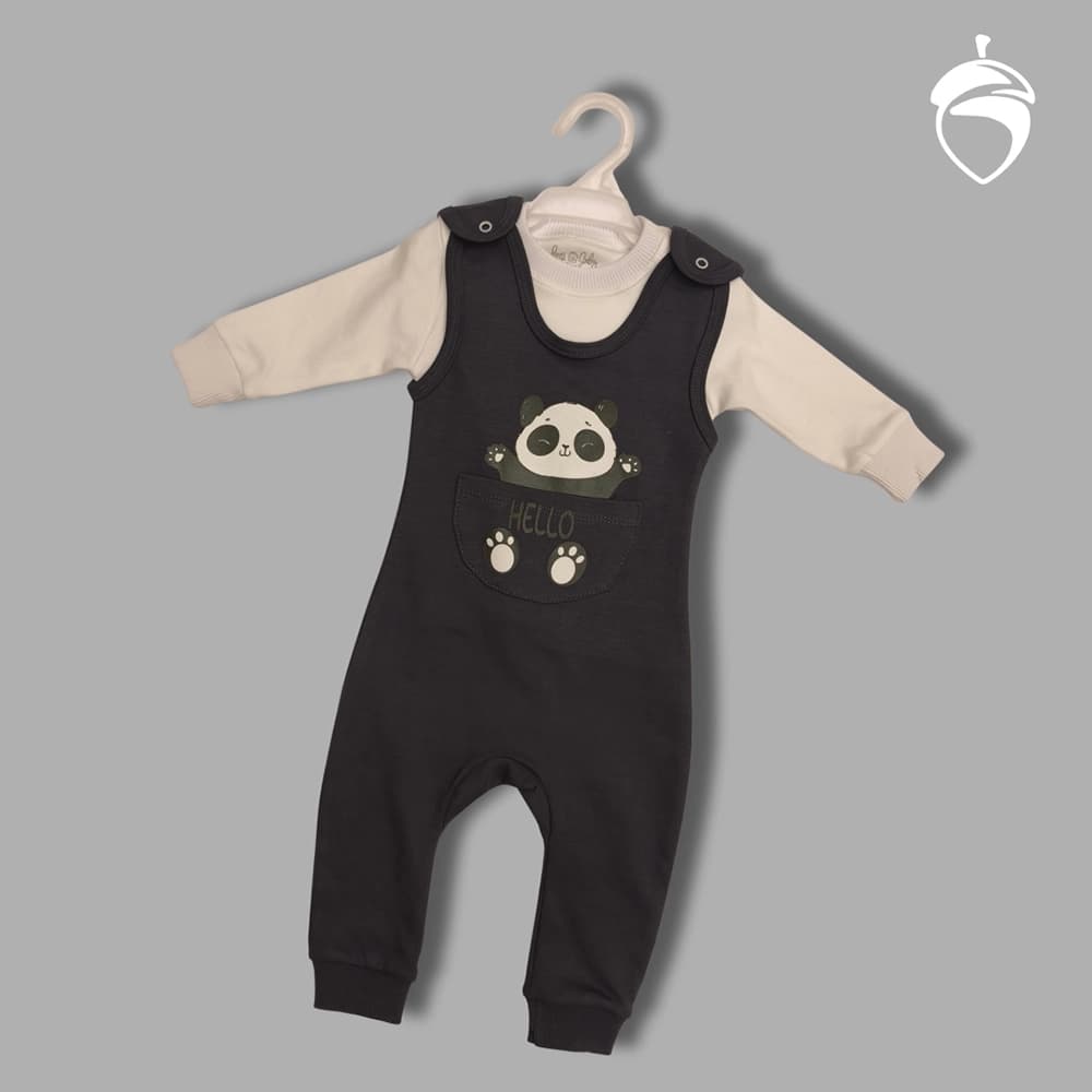 سرهمی دوتیکه نوزادی مدل Hello Panda — تصویر ۵