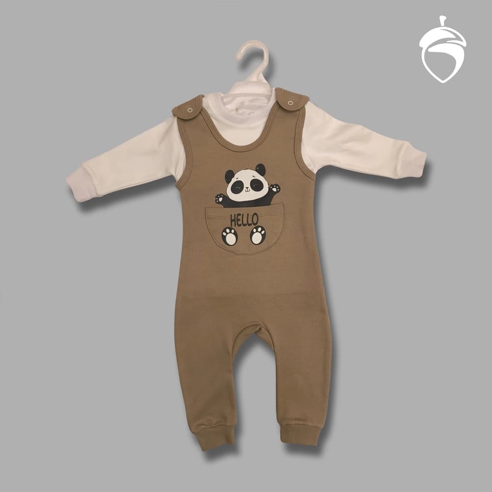 سرهمی دوتیکه نوزادی مدل Hello Panda — تصویر ۴