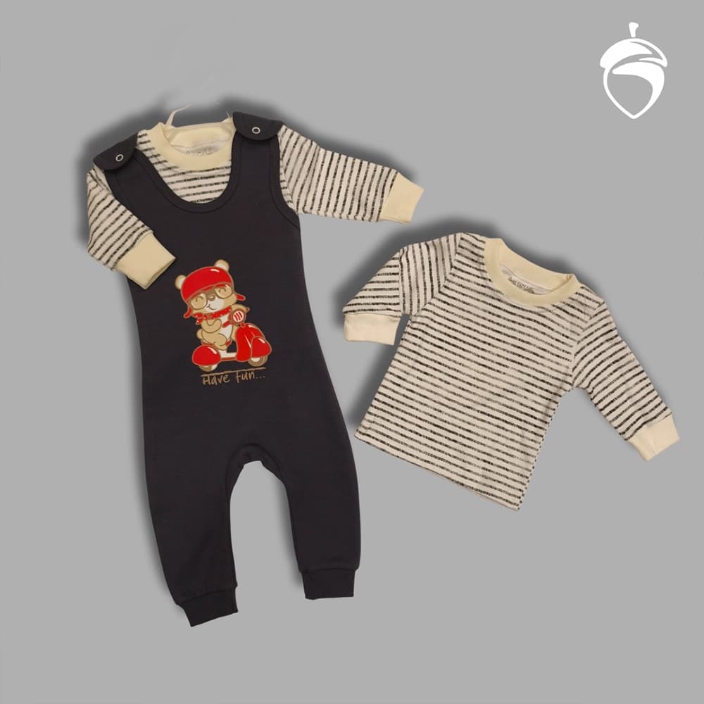 سرهمی دوتیکه نوزادی مدل Teddy Motor — تصویر ۳