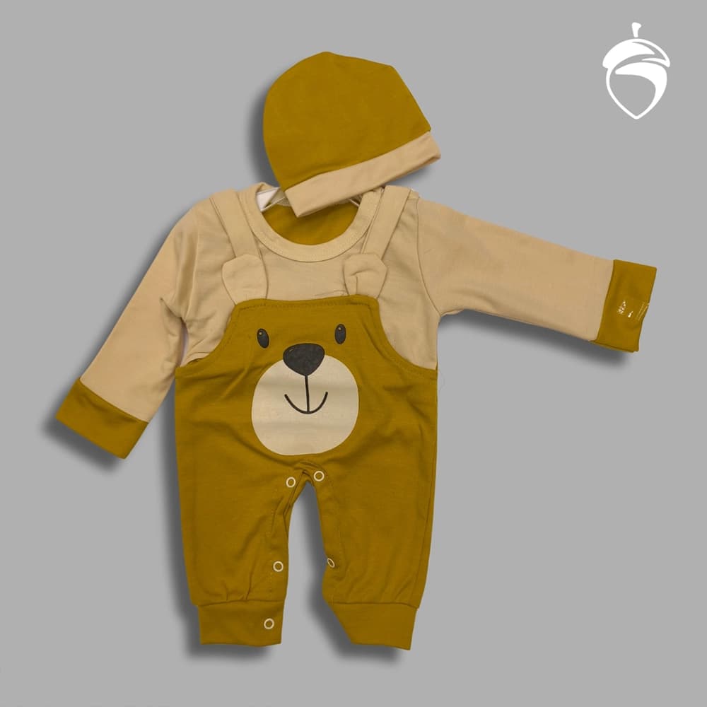 سرهمی با کلاه نوزادی طرح Teddy Alone