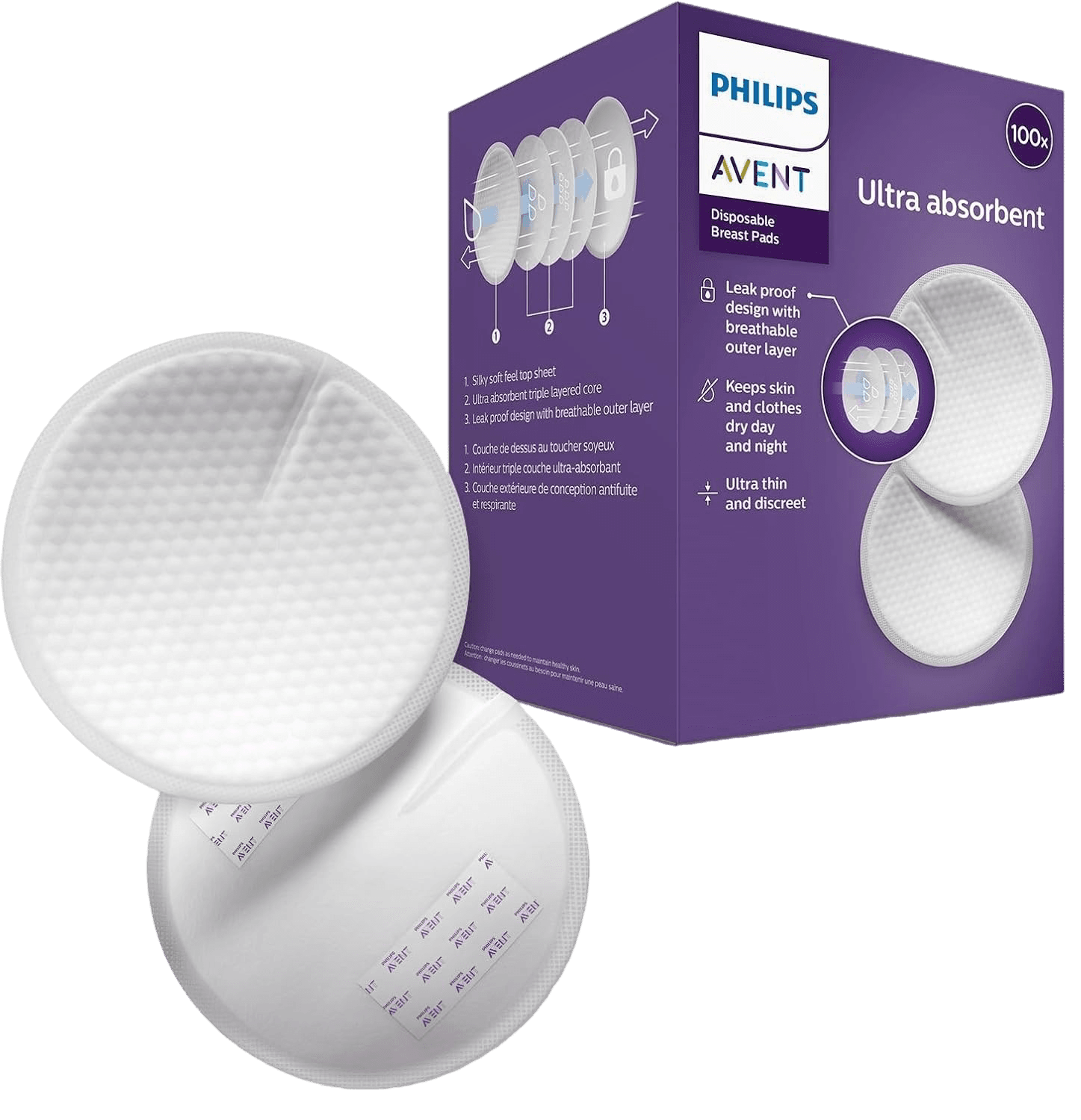 پد سینه یکبار مصرف ۱۰۰ عددی فیلیپس اونت PHILIPS AVENT
