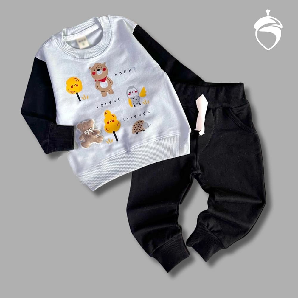 بلوز شلوار پسرانه دخترانه نوزادی Navy teddy