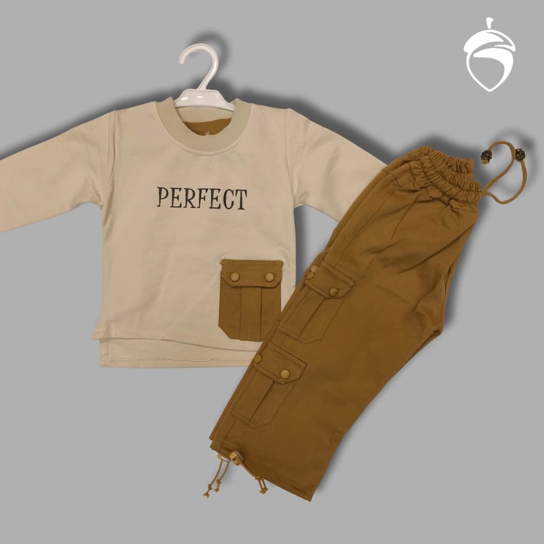 بلوز شلوار کتان بگ دخترانه پسرانه PERFECT — تصویر ۴