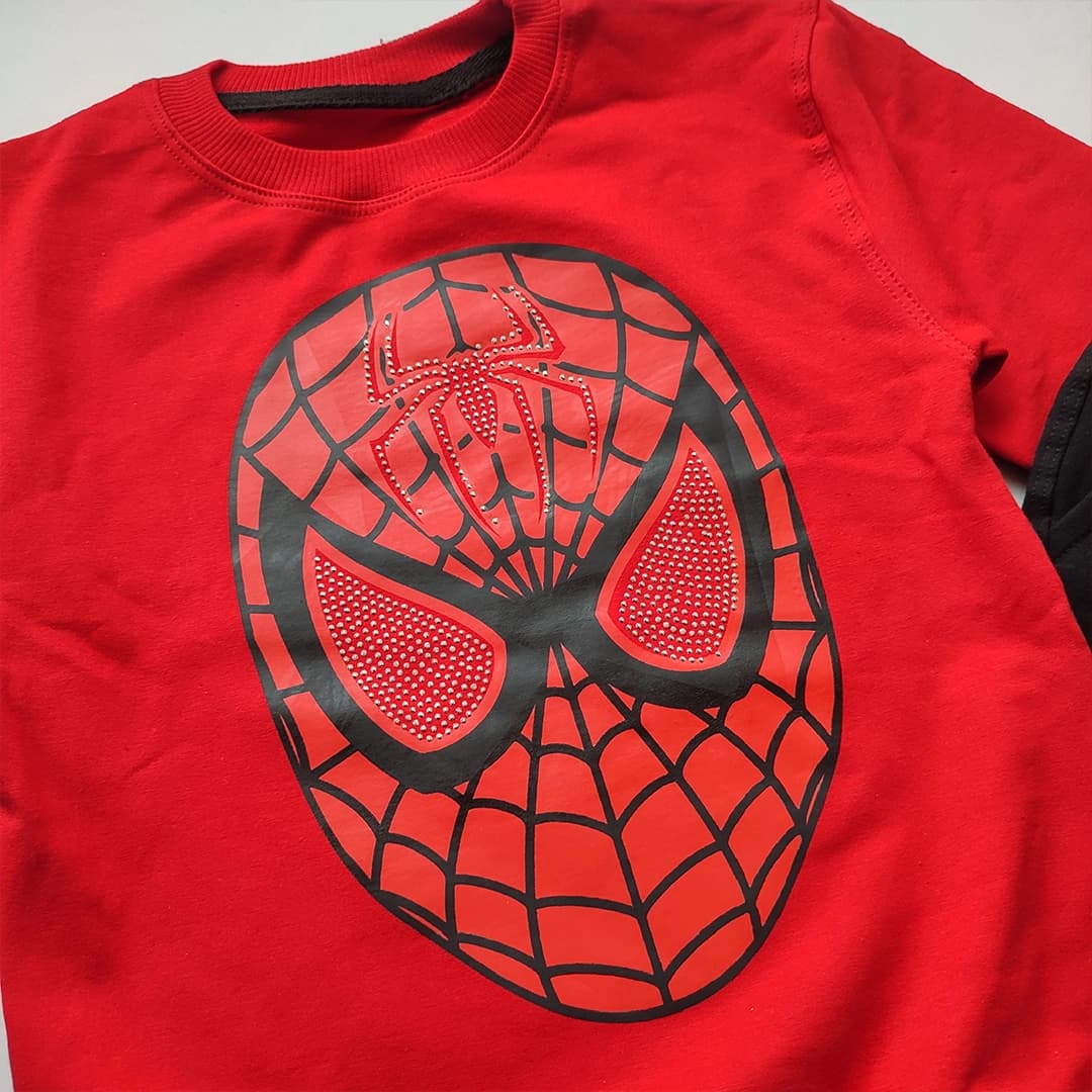 بلوز شلوار مرد عنکبوتی نگین‌دار Spider Man — تصویر ۸