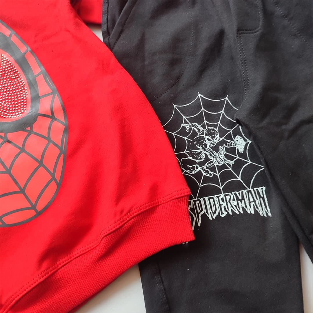 بلوز شلوار مرد عنکبوتی نگین‌دار Spider Man — تصویر ۴