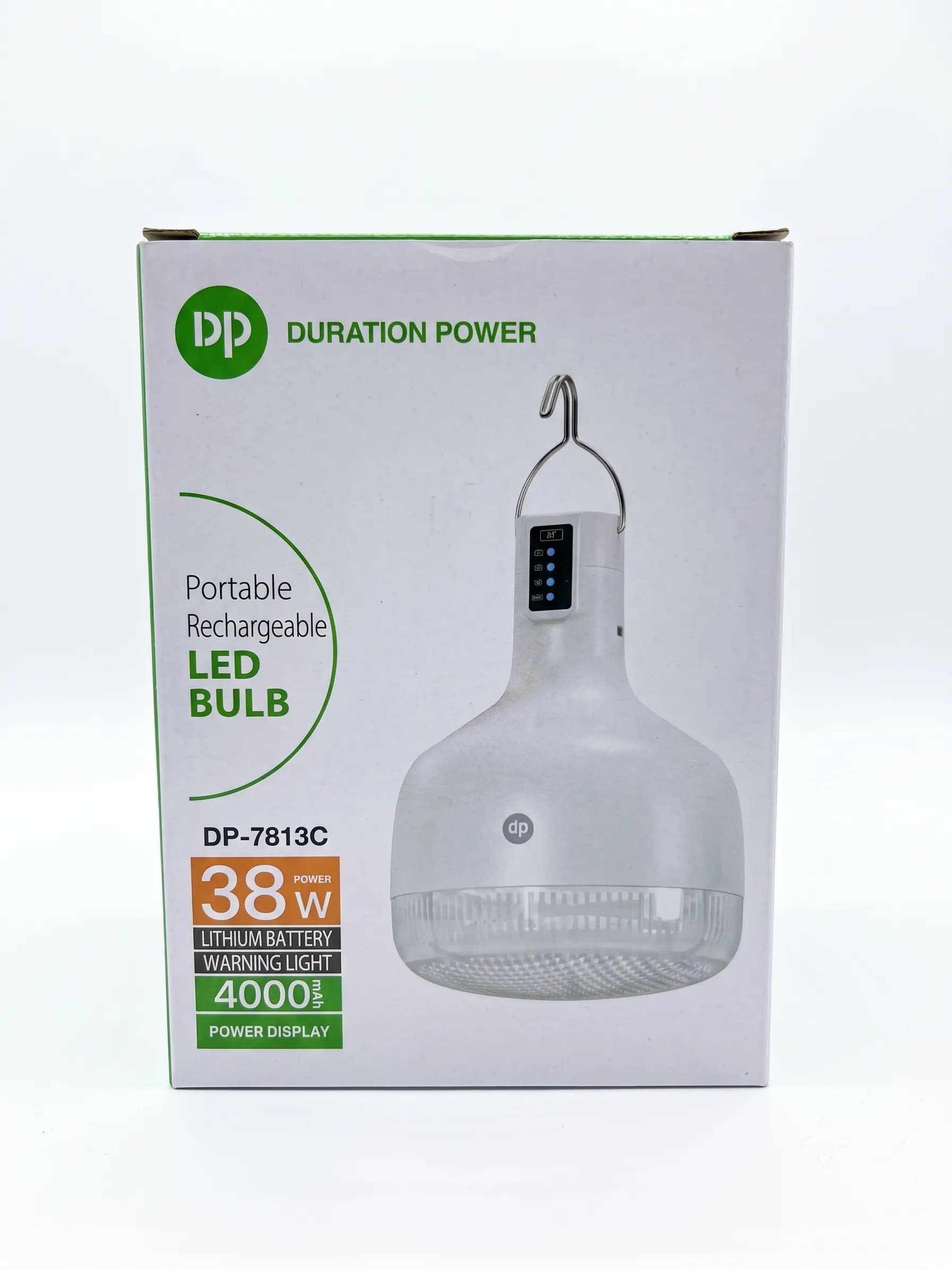 لامپ شارژی و مسافرتی ۳۸ وات مدل DP-7856 چراغ اضطراری قلاب‌دار با نشانگر شارژ — تصویر ۳