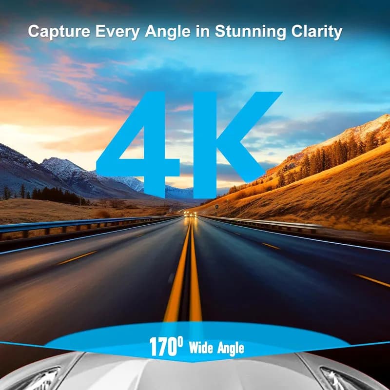 دوربین ثبت وقایع خودرو 2 دوربین مدل OK309-4K WiFi — تصویر ۸
