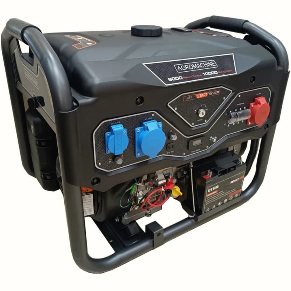 موتور برق بنزینی کلاسیک 10 کیلووات تک فاز و سه فاز اگروماشین ریموت دار مدل AG13500EBDG-R