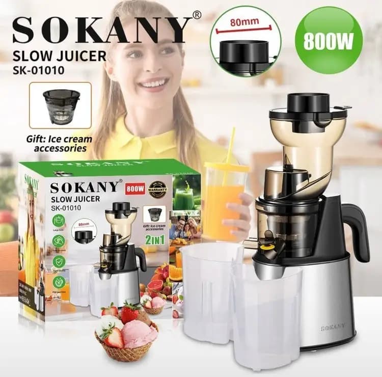 عصاره گیر سوکانی مدل SOKANY SLOW JUICER کد SK-01010 — تصویر ۲
