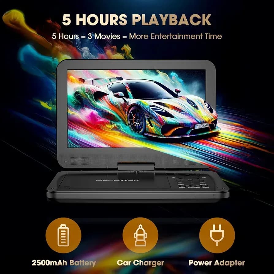 DVD پلیر قابل حمل برند DBPOWERمدل CHY-10 — تصویر ۴