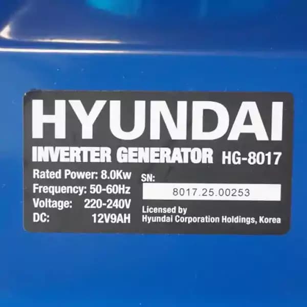 موتور برق هیوندای 8 کیلو وات اینورتری مدل HG8017 — تصویر ۳