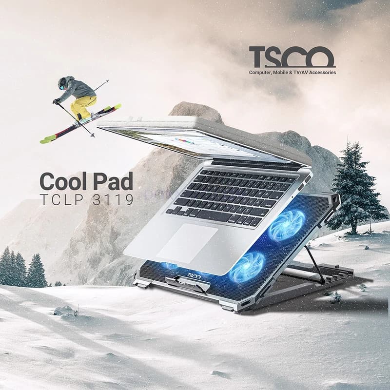 فن نوت بوک تسکو مدل TSCO TCLP 3119 با 6 فن و نورپردازی RGB — تصویر ۳