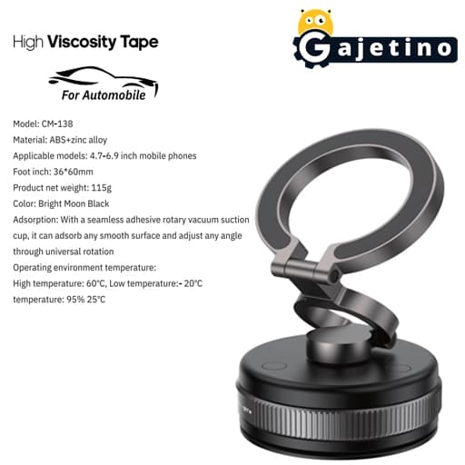 هولدر موبایل کی اف سنیور مدل KF Senior CM-138 Car Holder | گجتینو — تصویر ۳