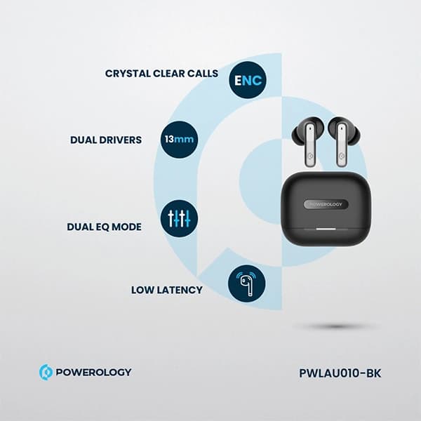 هدفون بیسیم Powerology 6 Mic Hybrid ANC + ENC — تصویر ۶