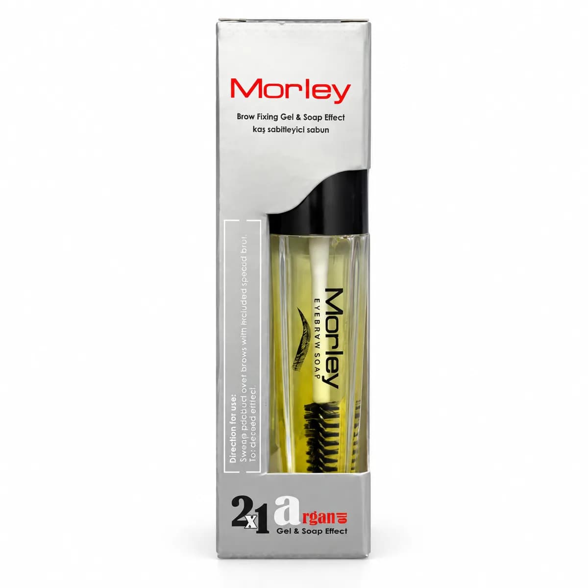 ژل ابرو مورلی Morley آرگان دار مدل 2×1 ژل و صابون اصل ترکیه