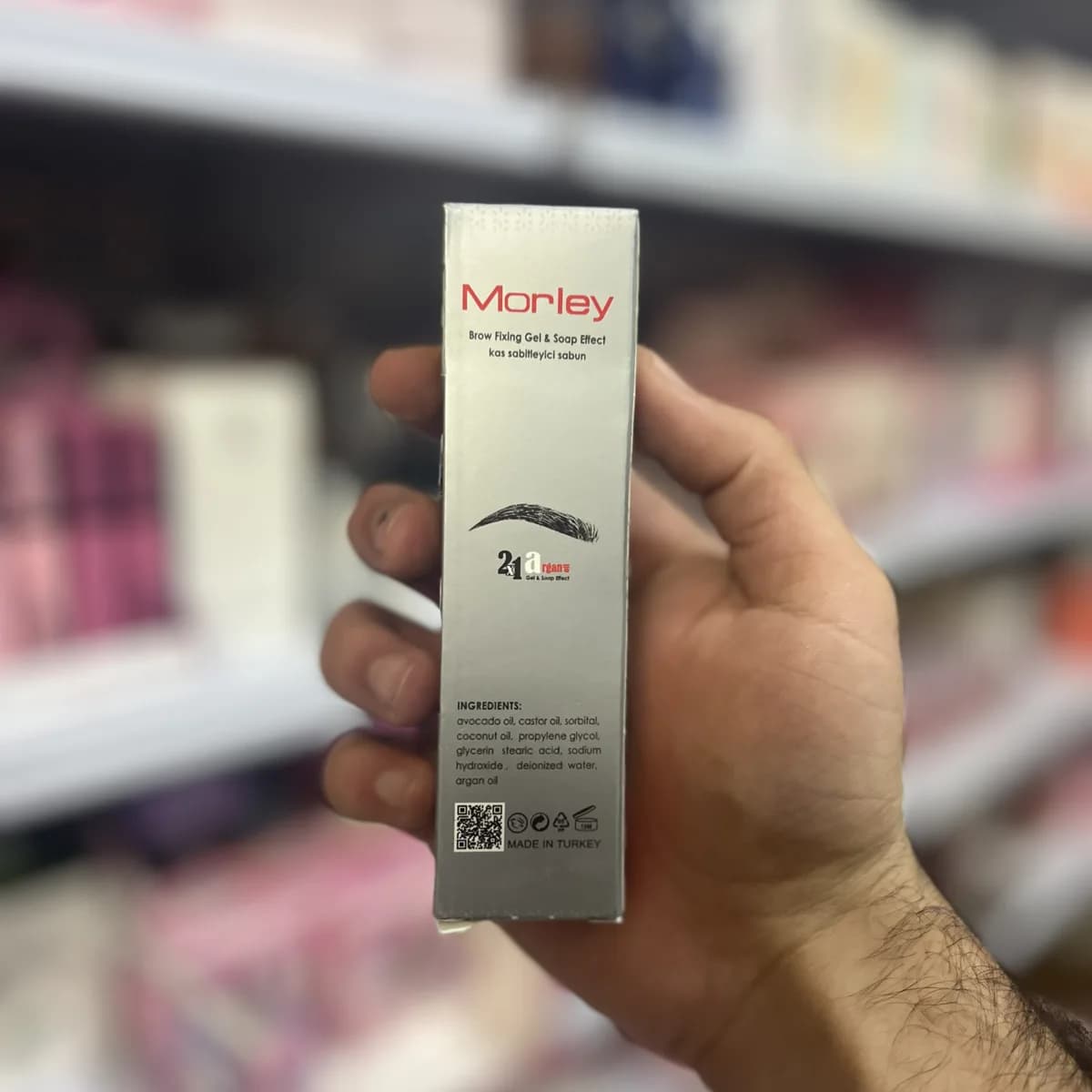 ژل ابرو مورلی Morley آرگان دار مدل 2×1 ژل و صابون اصل ترکیه — تصویر ۳