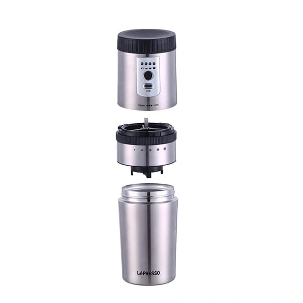 قهوه ساز و آسیاب قابل‌ حمل Lepresso – مدل Mug Burr — تصویر ۲