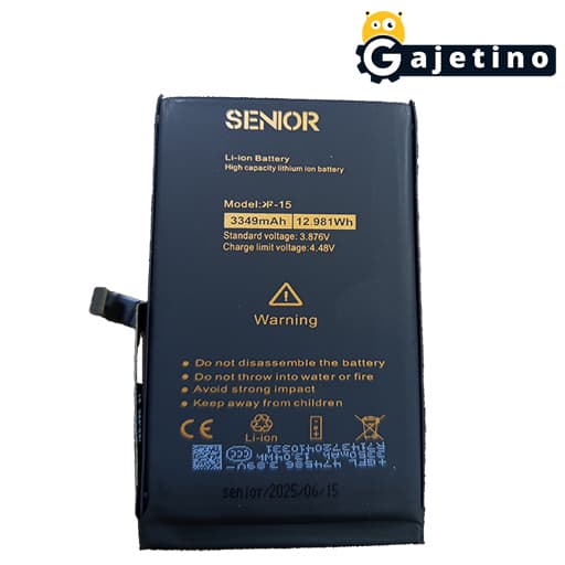 باتری آیفون 15 کی اف سنیور | KF Senior iPhone 15 Battery همراه 6 ماه گارانتی تعویض | گجتینو