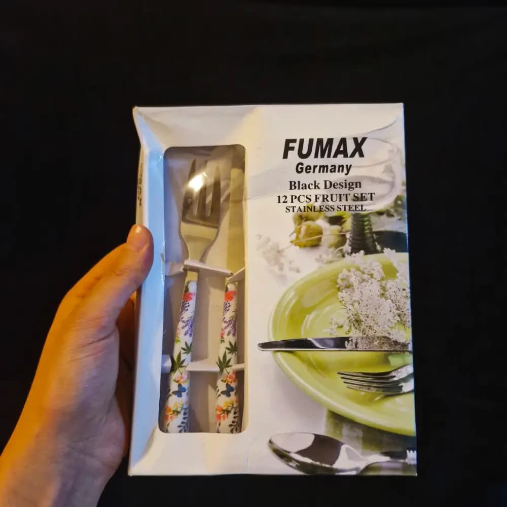 کارد و چنگال میوه خوری ۱۲ عددی گل‌دار — تصویر ۵