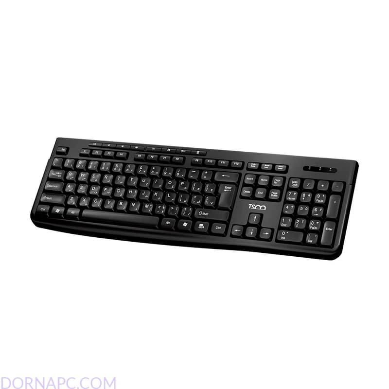 کیبورد بی سیم تسکو مدل TSCO TK 7007W | صفحه کلید Full Size با دانگل USB و حروف فارسی