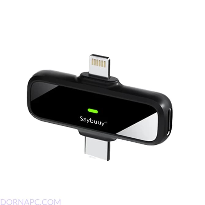 میکروفون بی سیم یقه ای سی بای مدل SAYBUUY MIC1 Pro | دو فرستنده با نویز کنسلینگ مناسب موبایل، لپ تاپ و دوربین — تصویر ۳