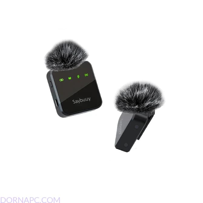 میکروفون بی سیم یقه ای سی بای مدل SAYBUUY MIC1 Pro | دو فرستنده با نویز کنسلینگ مناسب موبایل، لپ تاپ و دوربین — تصویر ۲