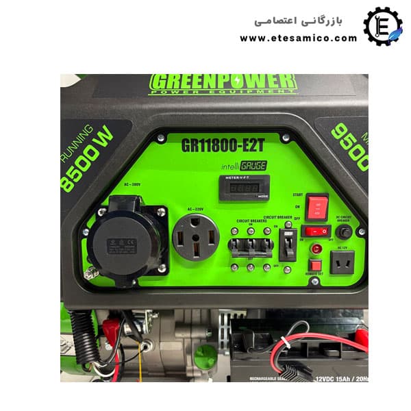موتور برق گرین پاور 9500 وات مدل GR11800-E2T + سه فاز — تصویر ۸