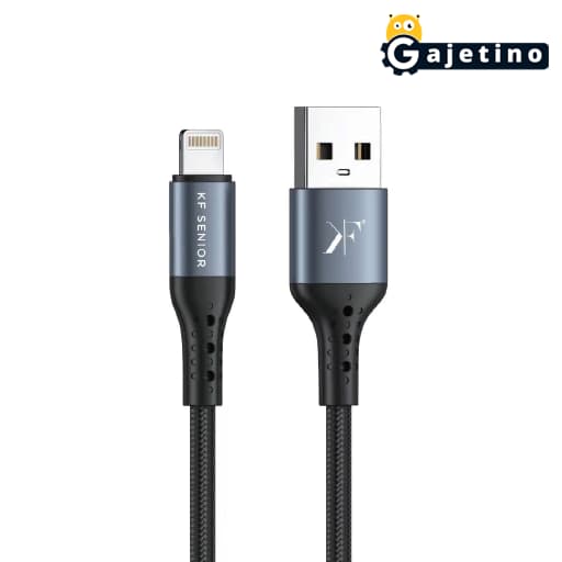 کابل شارژ آیفون کی اف سنیور مدل KF Senior S88-ip Lightning Cable | گجتینو — تصویر ۲