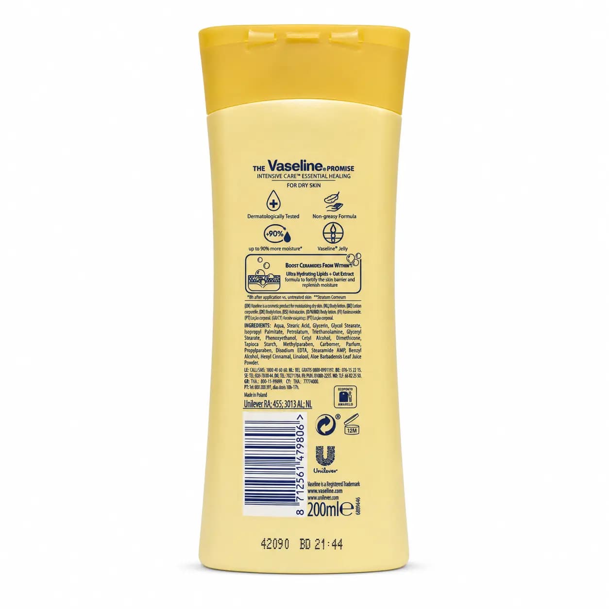 لوسیون بدن با عصاره جو دوسر وازلین Vaseline مدل Essential Healing حجم ۲۰۰ میل — تصویر ۳