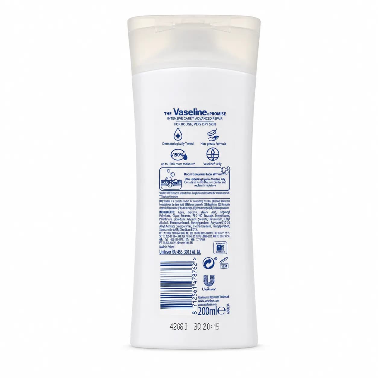 لوسیون بدن وازلین Vaseline مدل Advanced Repair حجم ۲۰۰ میل — تصویر ۳