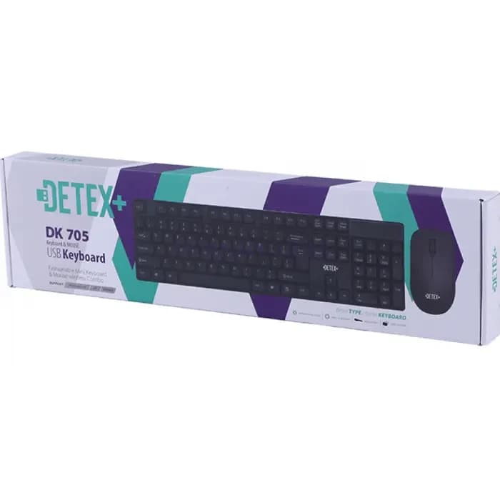 کیبورد و ماوس بی‌سیم دتکس پلاس DETEX+ DK 705 | فارسی، مینی و برد ۱۰ متر — تصویر ۲